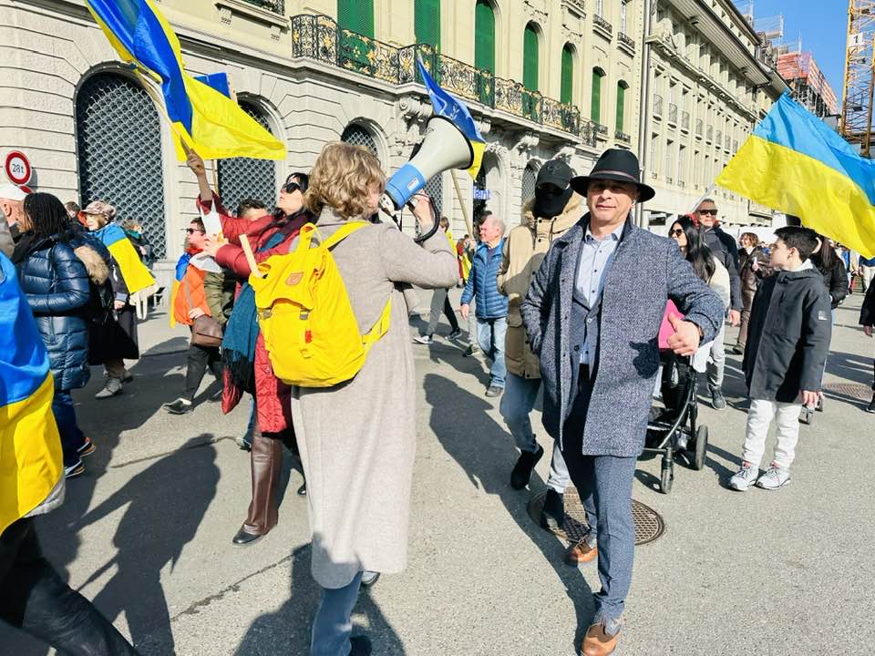 March 2022: Solidarity rally for Ukraine in the city of Bern.