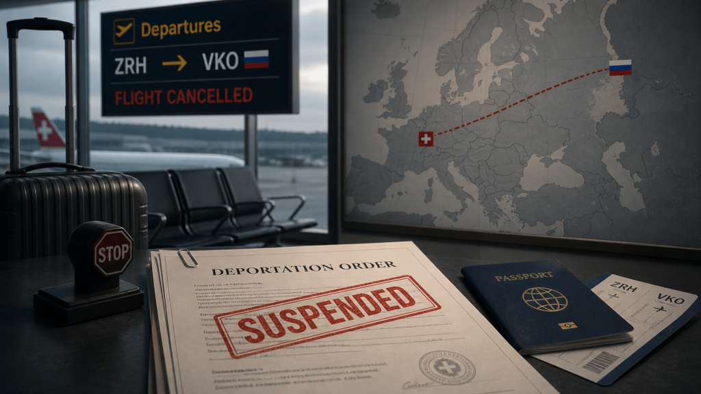 Deportation to Russia suspended in Switzerland after legal-risk analysis and reconsideration request